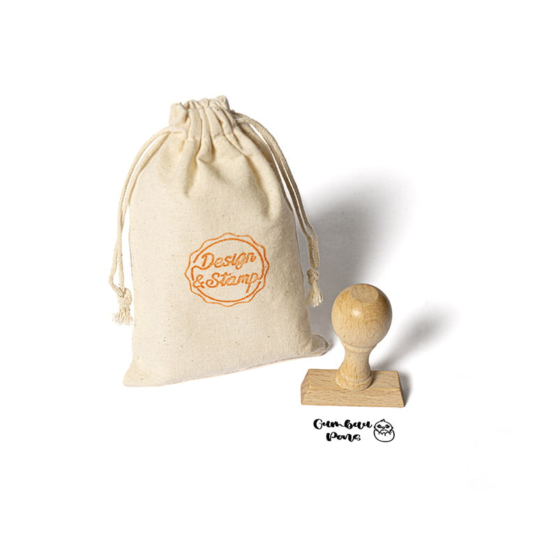Textil Rectangular 1 – Sello manual 38x14mm, bolsa pequeña