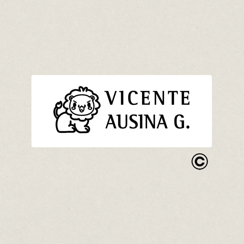 SELLO PARA ROPA RECTANGULAR 38X14MM 1 LEON DESIGN AND STAMP
