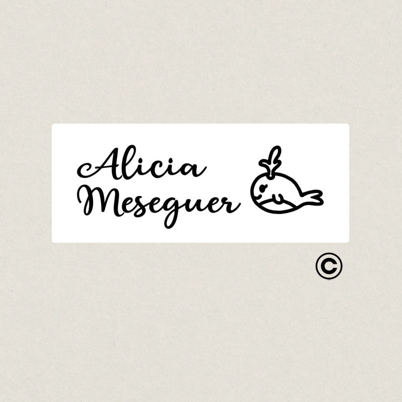 SELLO PARA ROPA RECTANGULAR 38X14MM 9 BALLENA DESIGN AND STAMP SELLO PARA ROPA RECTANGULAR 38X14MM 9 BALLENA DESIGN AND STAMP