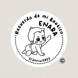 SELLO REDONDO BAUTIZO 1 QUIERO DESIGN AND STAMP