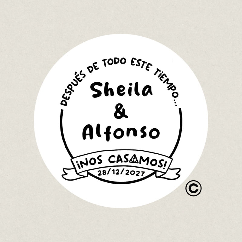 SELLO REDONDO BODA 1 NOS CASAMOS DESIGN AND STAMP SELLO REDONDO BODA 1 NOS CASAMOS DESIGN AND STAMP