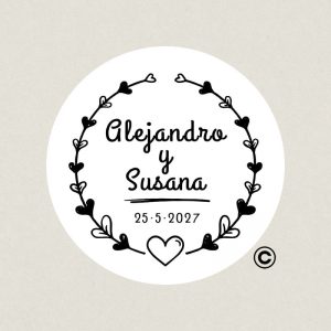 SELLO REDONDO BODA 2 CORAZON DESIGN AND STAMP