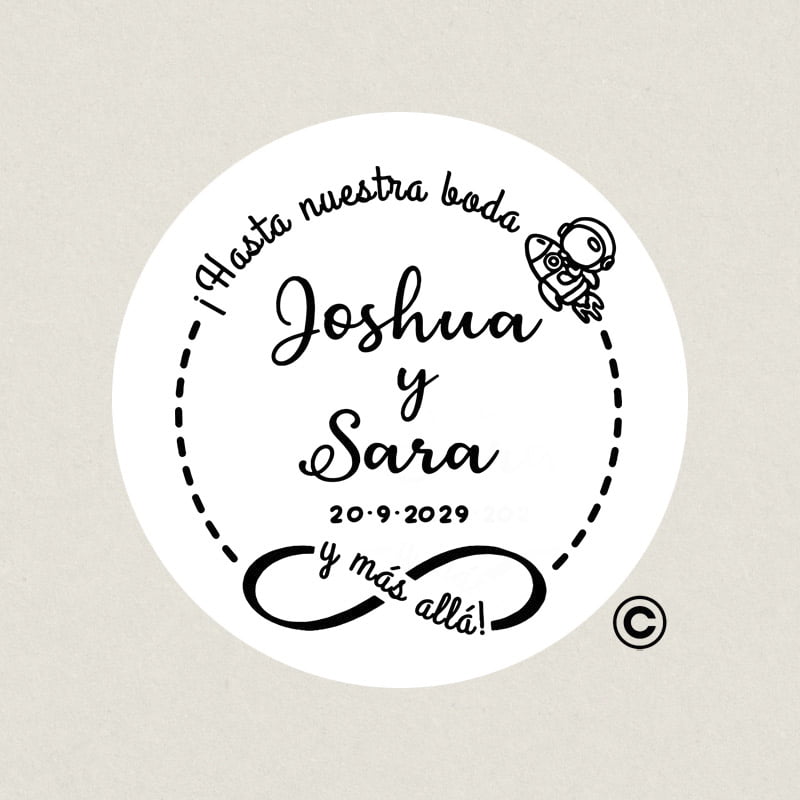 SELLO REDONDO BODA 5 ESPACIAL DESIGN AND STAMP