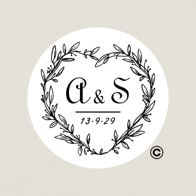 SELLO REDONDO BODA 6 ARBUSTO DESIGN AND STAMP