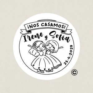 SELLO REDONDO BODA 7 CHICAS DESIGN AND STAMP