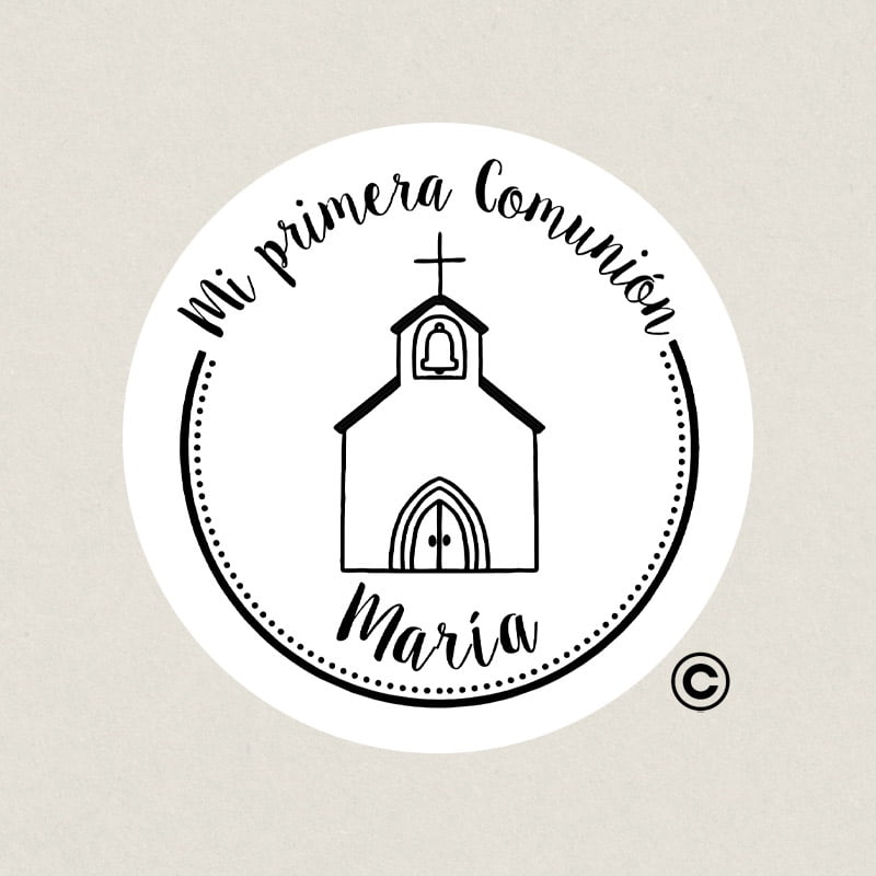 SELLO REDONDO COMUNION 1 IGLESIA DESIGN AND STAMP SELLO REDONDO COMUNION 1 IGLESIA DESIGN AND STAMP