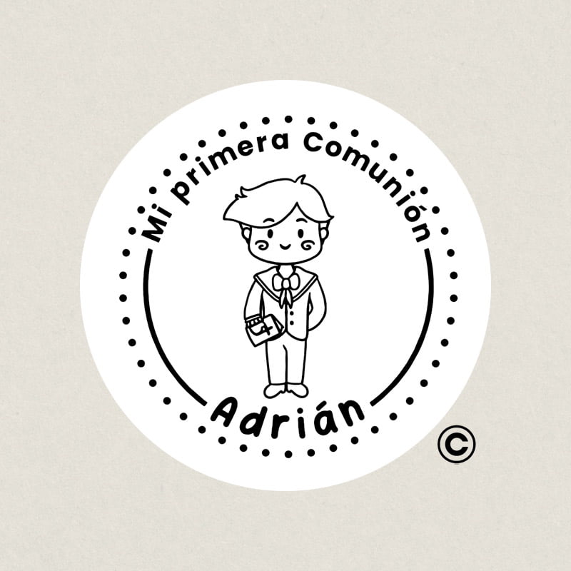 SELLO REDONDO COMUNION 5 NINYO RUBIO DESIGN AND STAMP