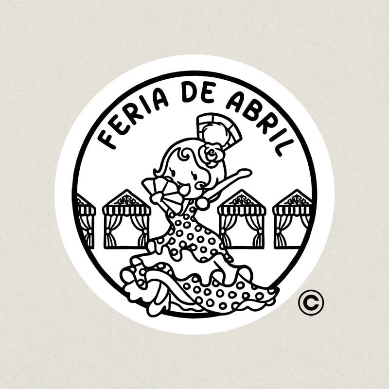SELLO REDONDO FIESTA 1 FERIA ABRIL DESIGN AND STAMP