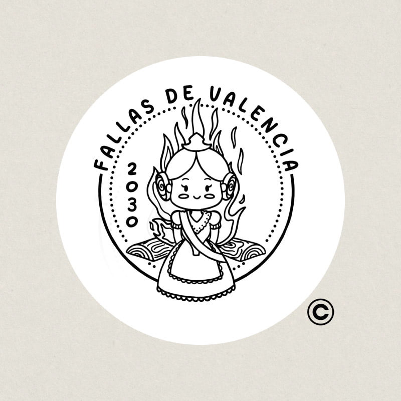SELLO REDONDO FIESTA 4 FALLAS DESIGN AND STAMP