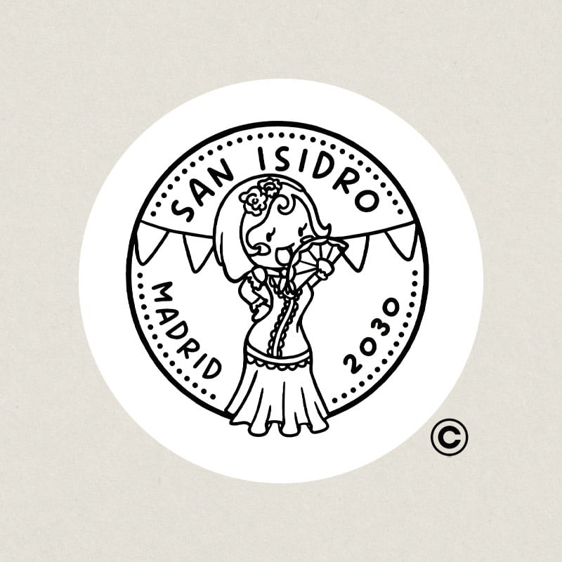 SELLO REDONDO FIESTA 7 SAN ISIDRO DESIGN AND STAMP