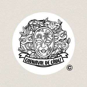 SELLO REDONDO FIESTA 8 CARNAVAL DESIGN AND STAMP