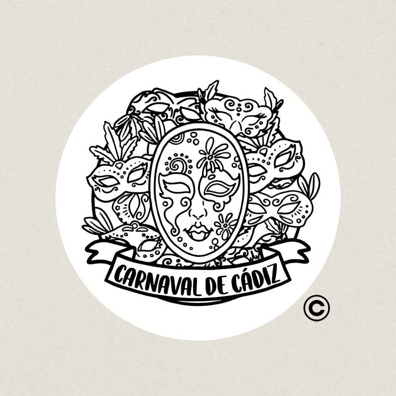 SELLO REDONDO FIESTA 8 CARNAVAL DESIGN AND STAMP