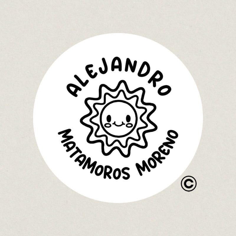 SELLO REDONDO TEXTIL 30MM 5 SOL DESIGN AND STAMP
