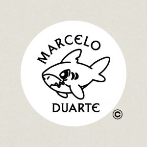 SELLO REDONDO TEXTIL 30MM 8 TIBURON DESIGN AND STAMP