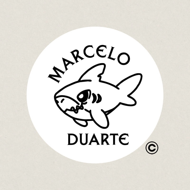 SELLO REDONDO TEXTIL 30MM 8 TIBURON DESIGN AND STAMP
