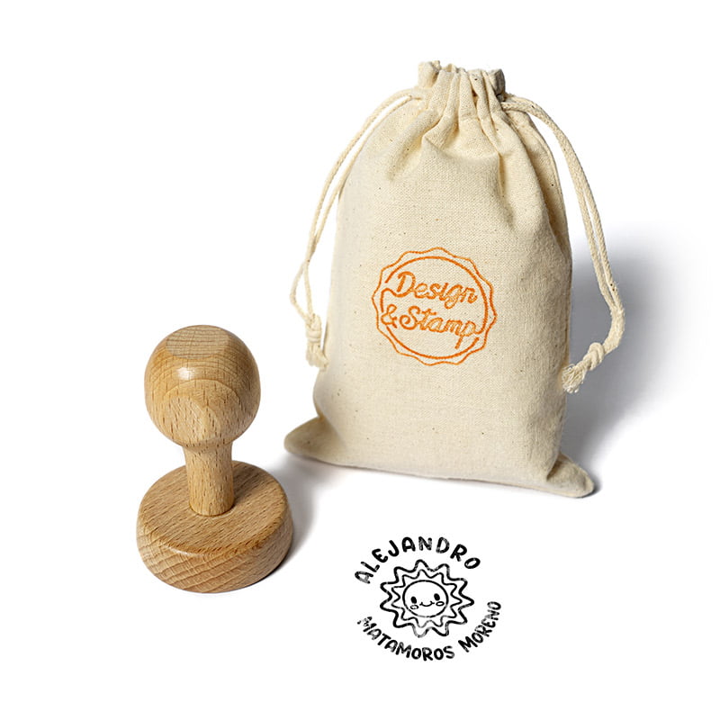 Textil Redondo 1 - Sello manual Ø30, bolsa pequeña