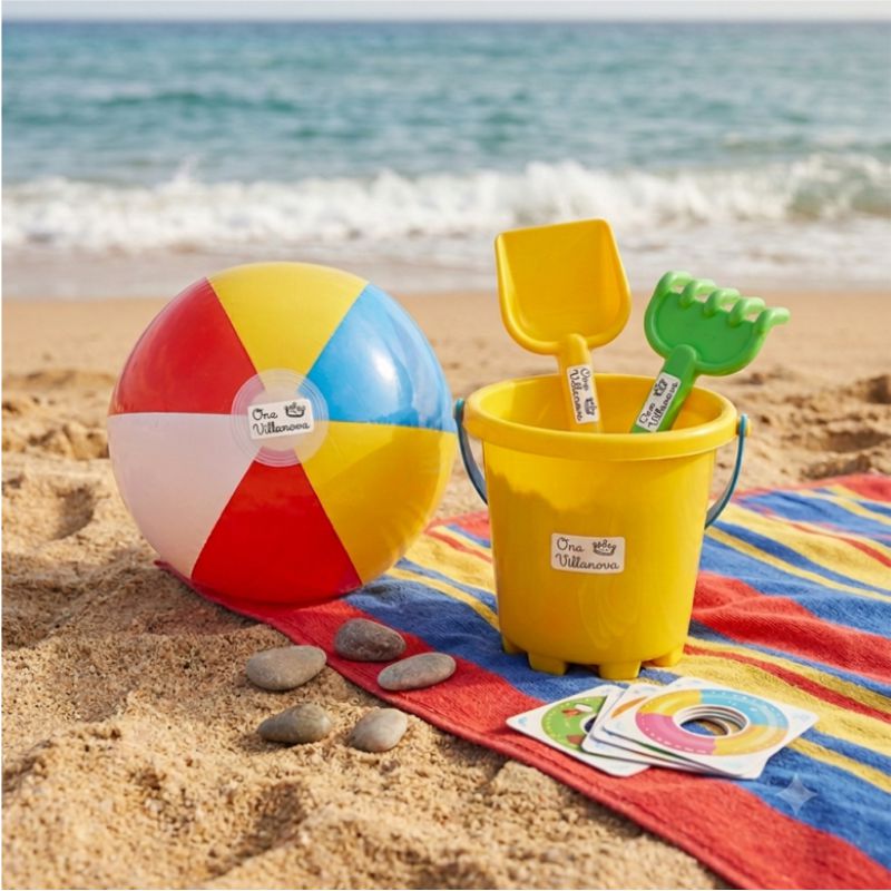 SELLO RECTANGULAR 38X14MM CORONA - SELLO PARA MARCAR OBJETOS DE PLÁSTICO PLAYA CON ETIQUETAS RESISTENTES AL LAVADO Y AL AGUA
